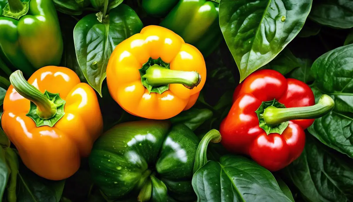 Image of bell pepper plants affected by pests and diseases