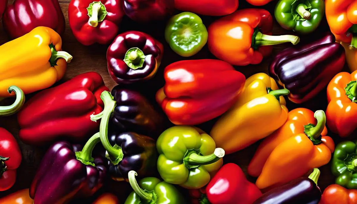 Image of ripe bell peppers in vibrant colors