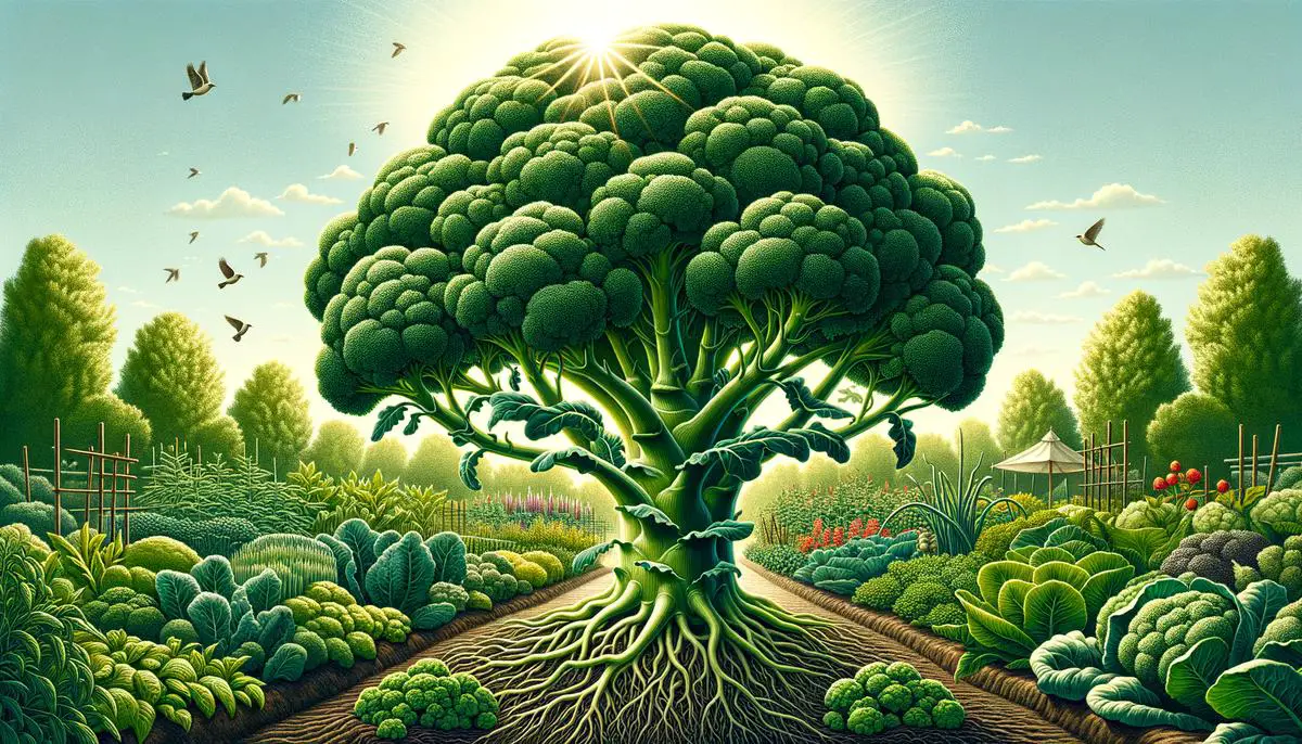 image of a healthy broccoli plant in a garden