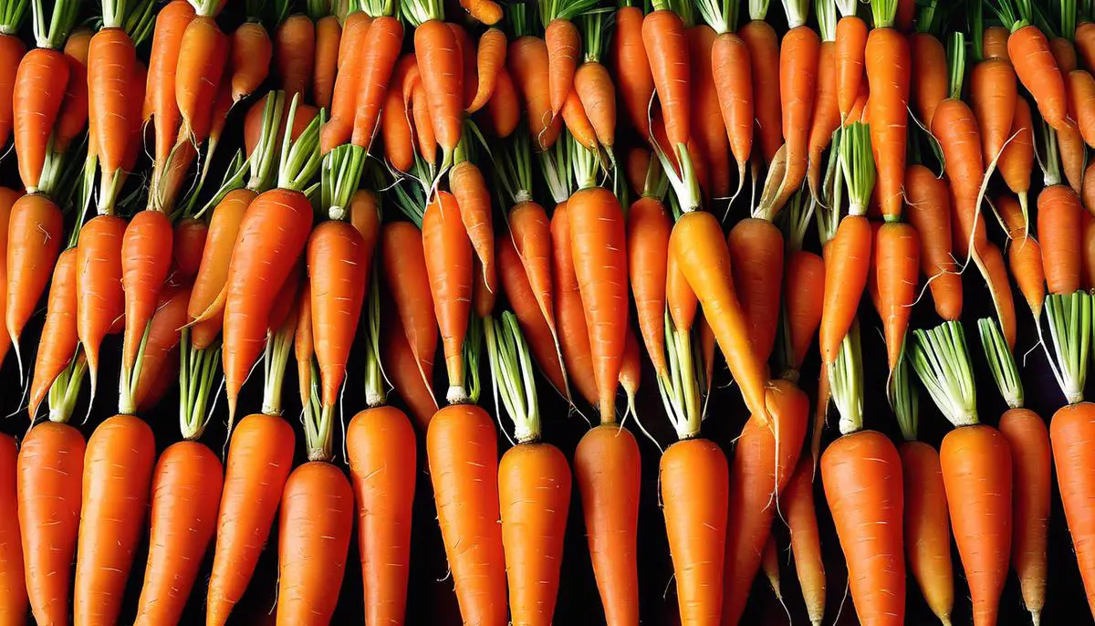 A vibrant image showcasing freshly harvested carrots.