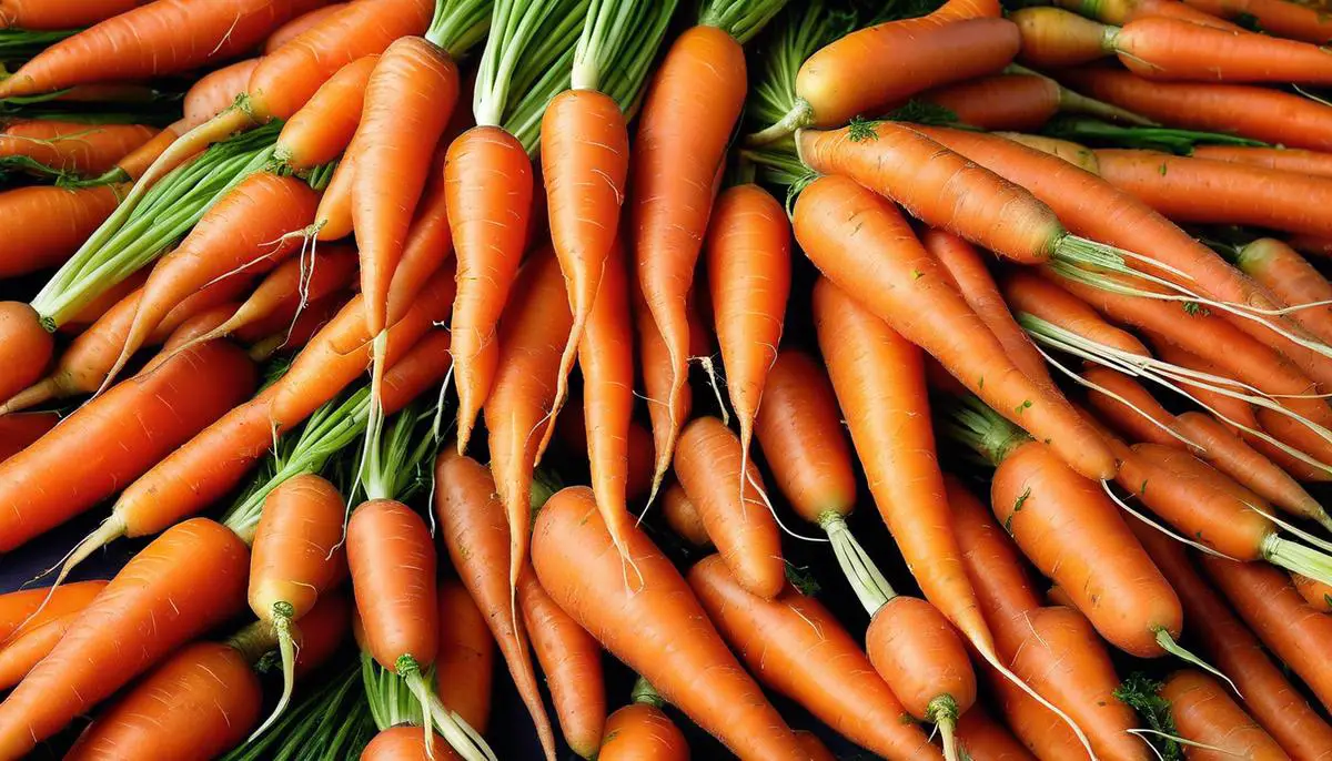 An image of freshly harvested carrots