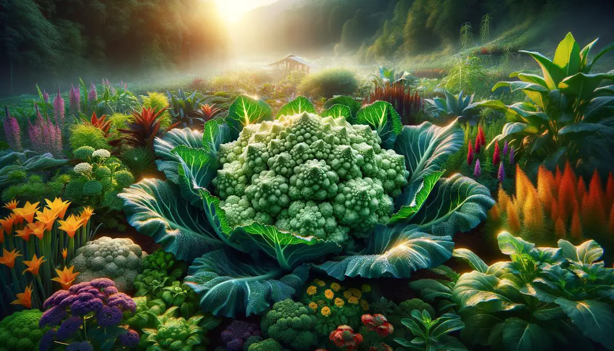 Image of a vibrant cauliflower plant in a garden
