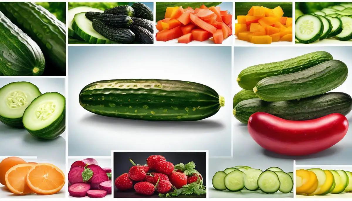 Image of different cucumber varieties showcasing their vibrant colors and shapes.