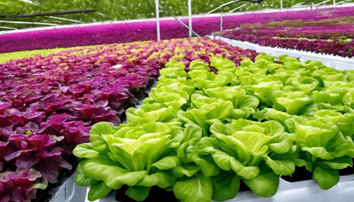 Image of vibrant hydroponic lettuce plants