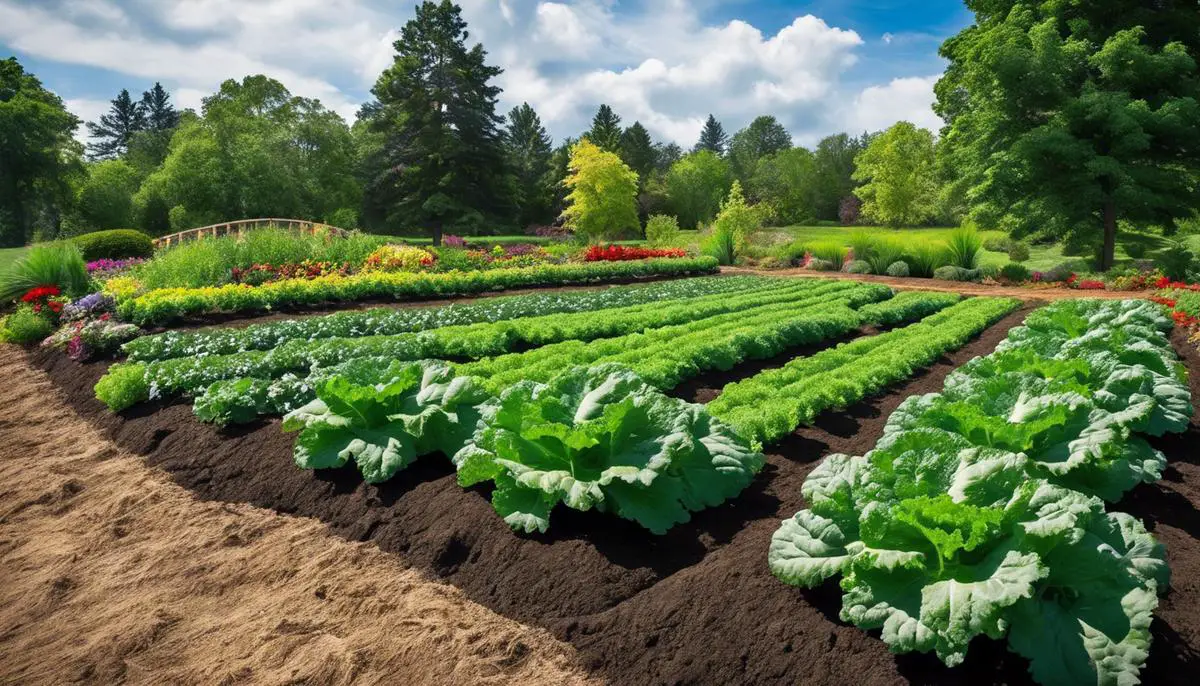 Image of a well-prepared kale bed with soil, fertilizer, and mulch