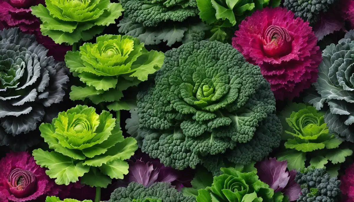 Image depicting the diverse varieties of kale