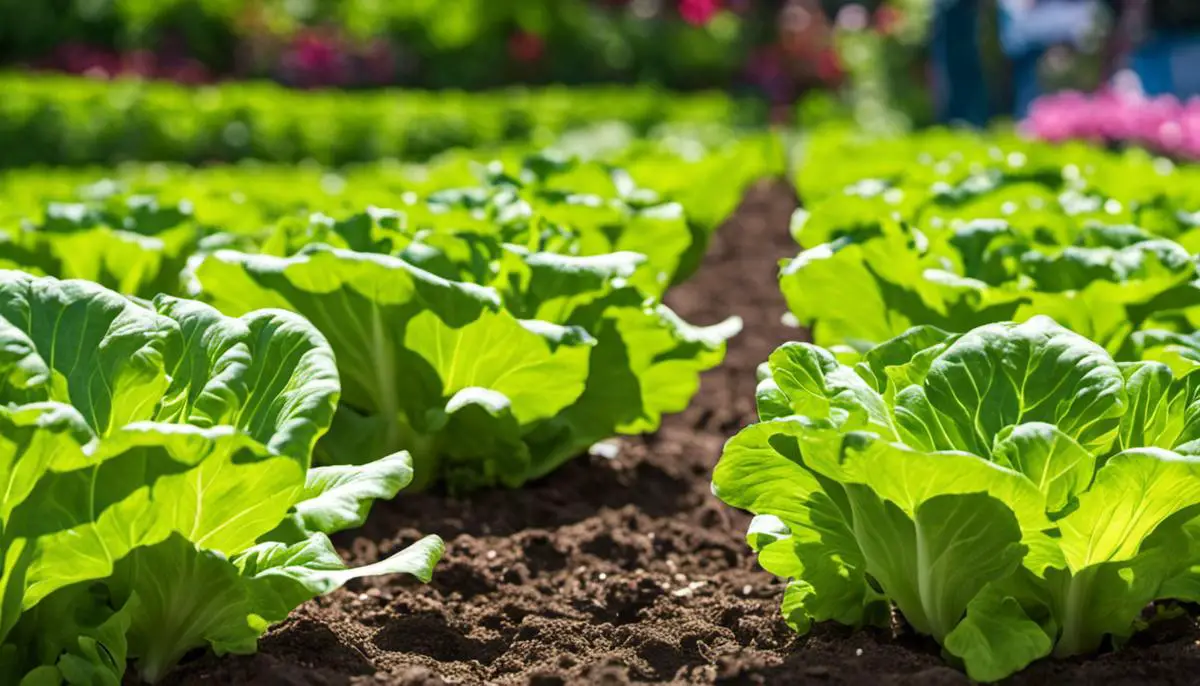 Image of lettuce plants growing in a garden bed