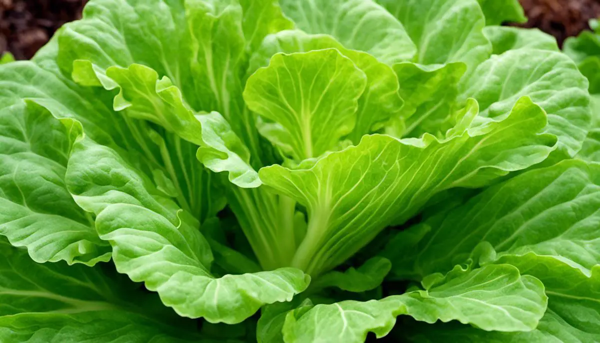 Image of a lush, green lettuce plant growing in a garden.