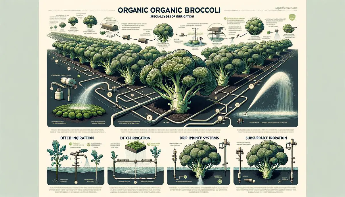 A visual guide to irrigation methods for organic broccoli