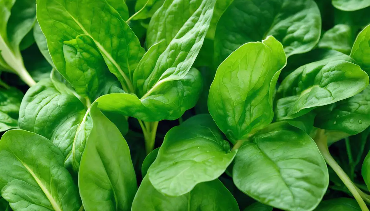 Organic Spinach - An image of fresh, green spinach leaves ready for harvest