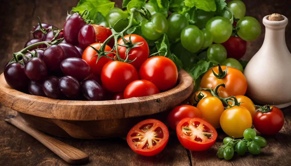 Image of various tomatoes including beefsteak, Roma, cherry and grape tomatoes