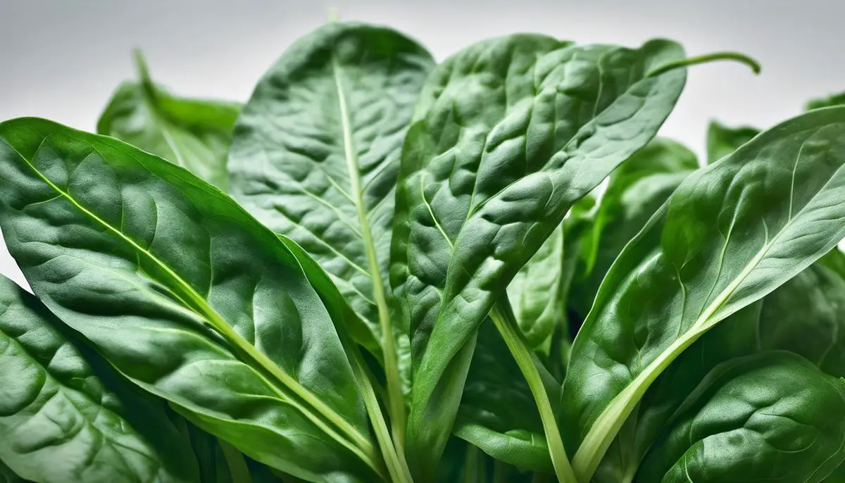 A variety of spinach leaves with dashes instead of spaces