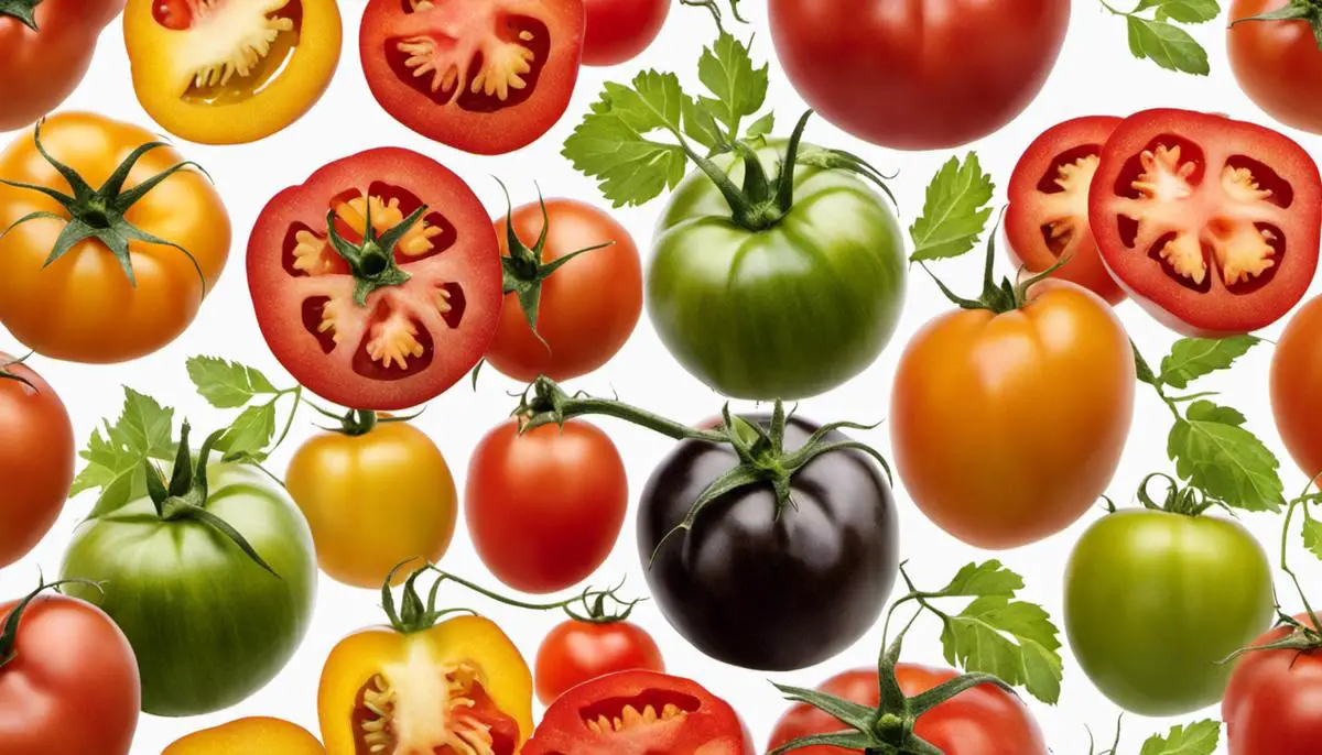 A beautiful image displaying various colorful tomatoes.