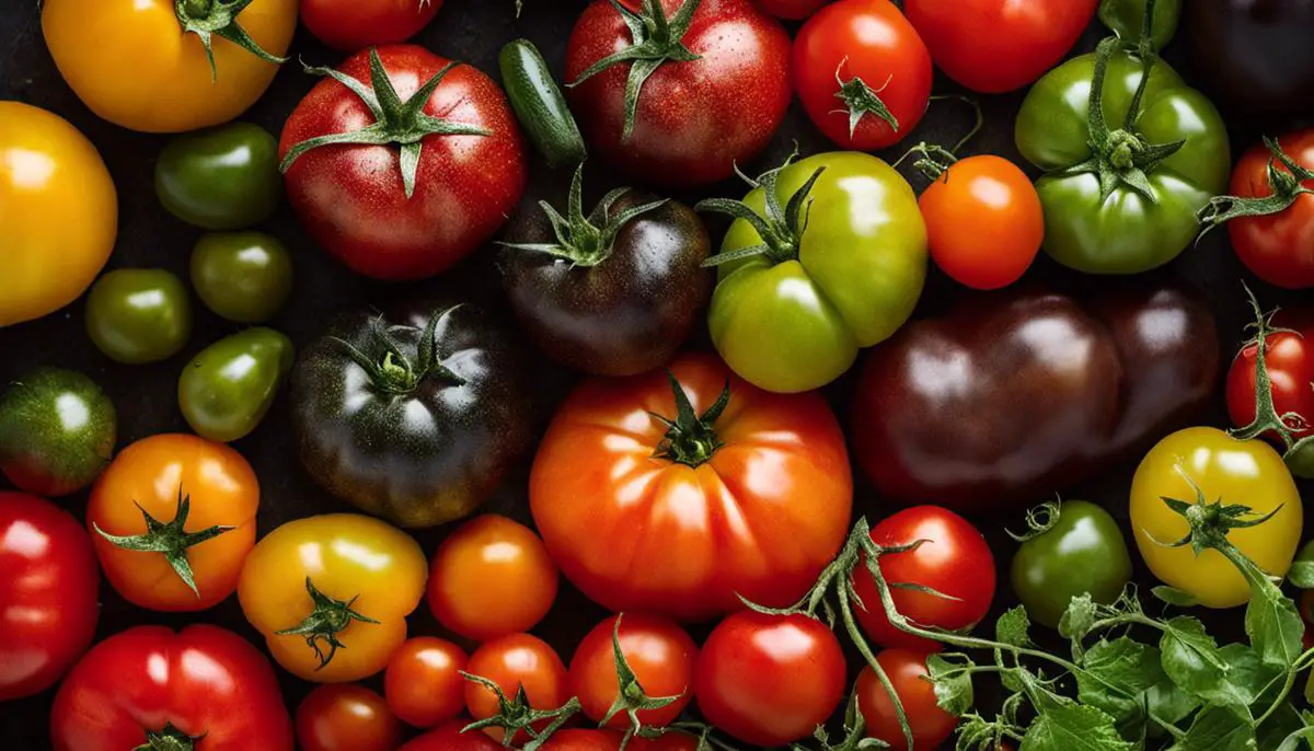 Various colorful tomatoes, showcasing the diversity of flavors and uses in culinary applications