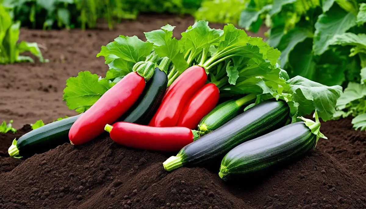 Various soil amendments for zucchini plants